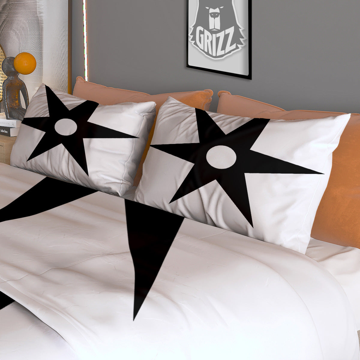 African Adinkra Symbols White And Black Duvet Cover Bedding Set