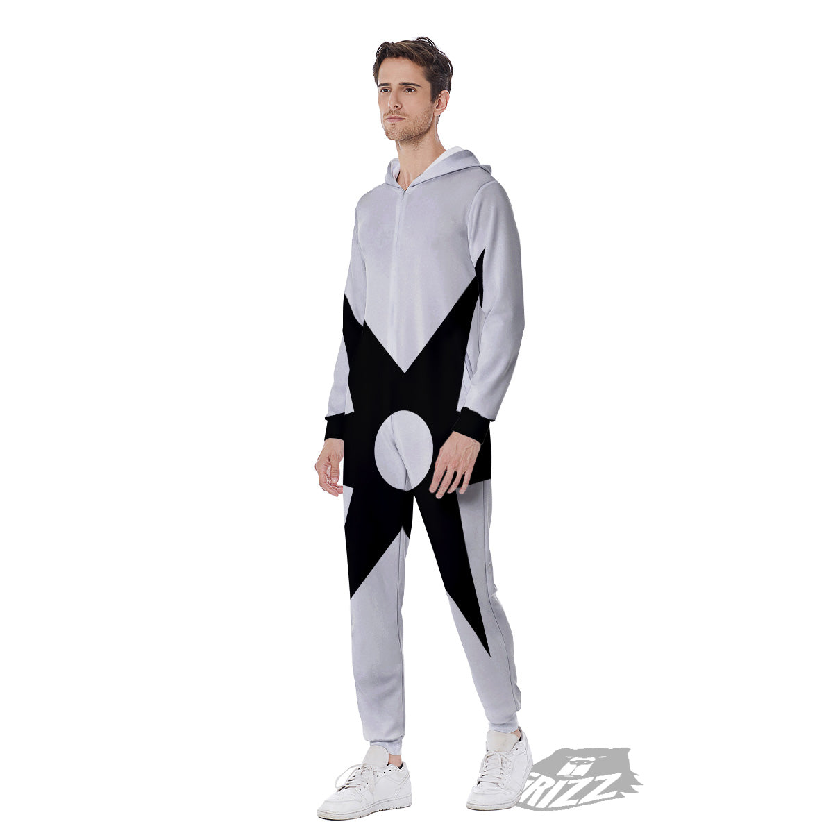 African Adinkra Symbols White And Black Men's Jumpsuit-grizzshop