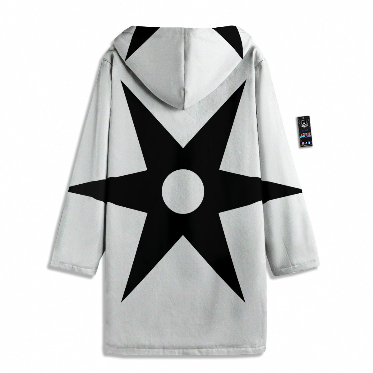 African Adinkra Symbols White And Black Men's Windbreaker Jacket-grizzshop