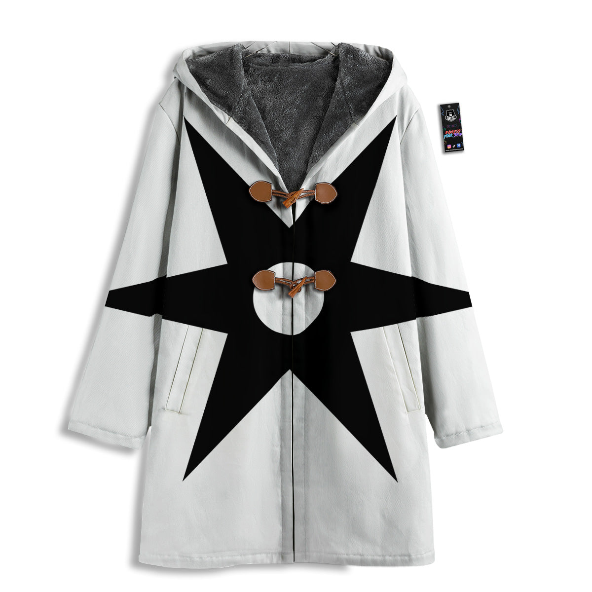 African Adinkra Symbols White And Black Men's Windbreaker Jacket-grizzshop