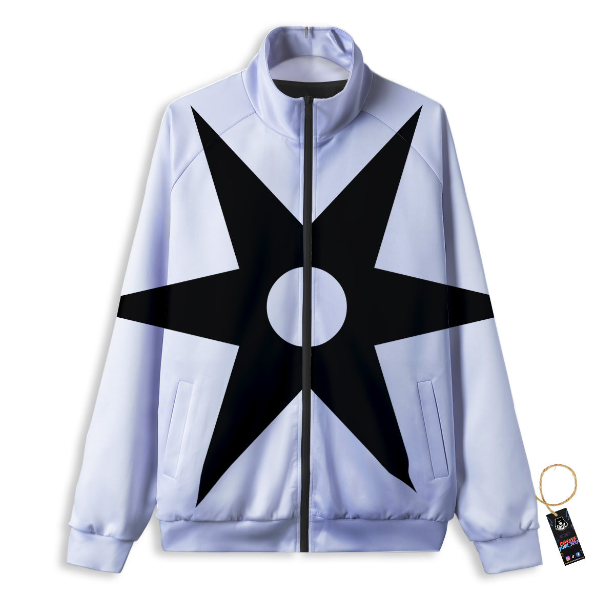 African Adinkra Symbols White And Black Track Jacket-grizzshop