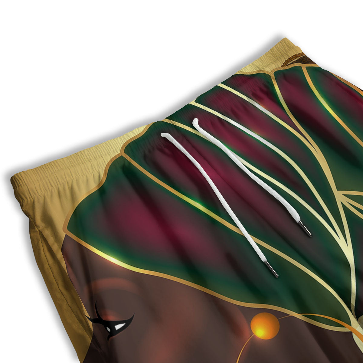 African Afro Gold And Black Print Men's Athletic Shorts