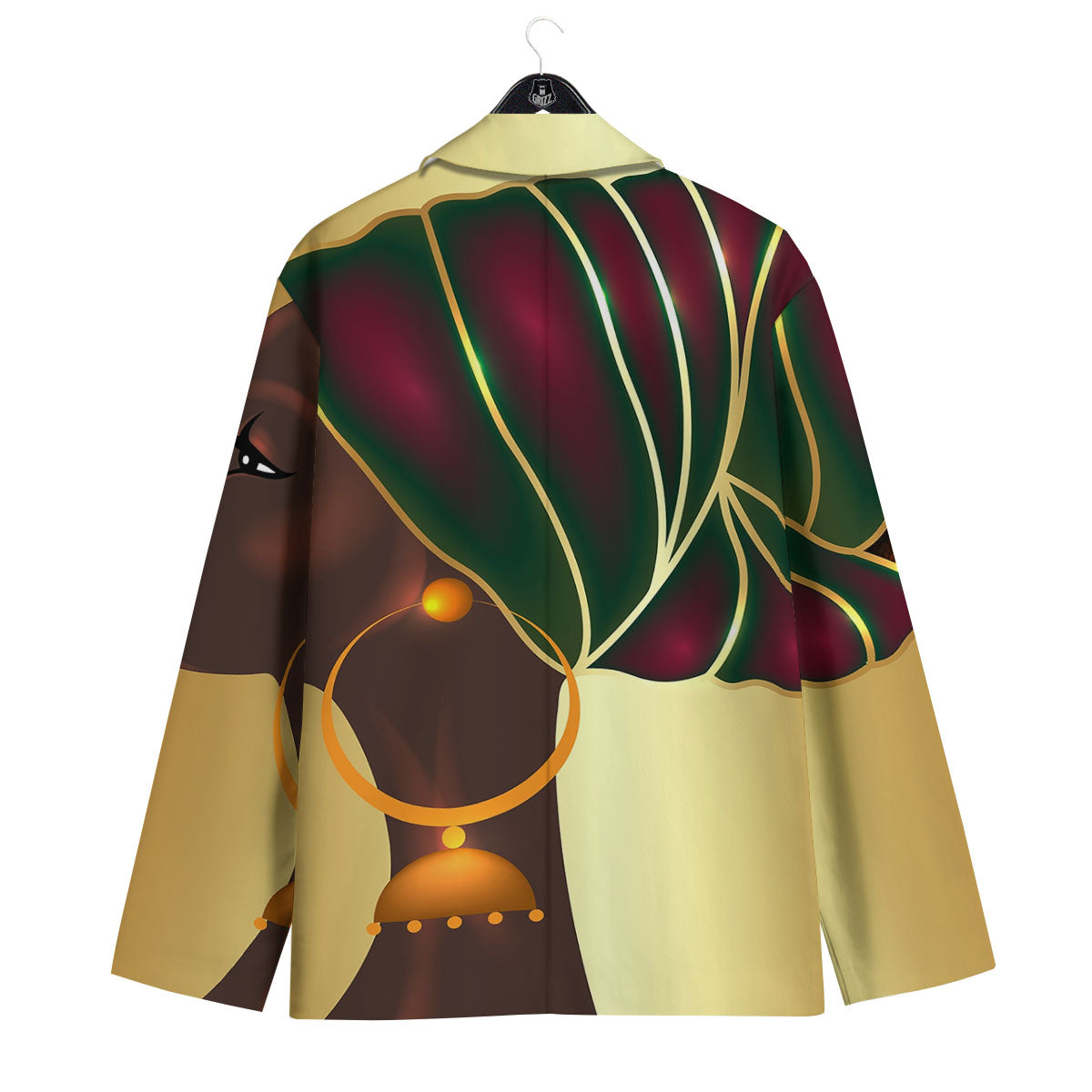 African Afro Gold And Black Print Men's Sport Coat-grizzshop