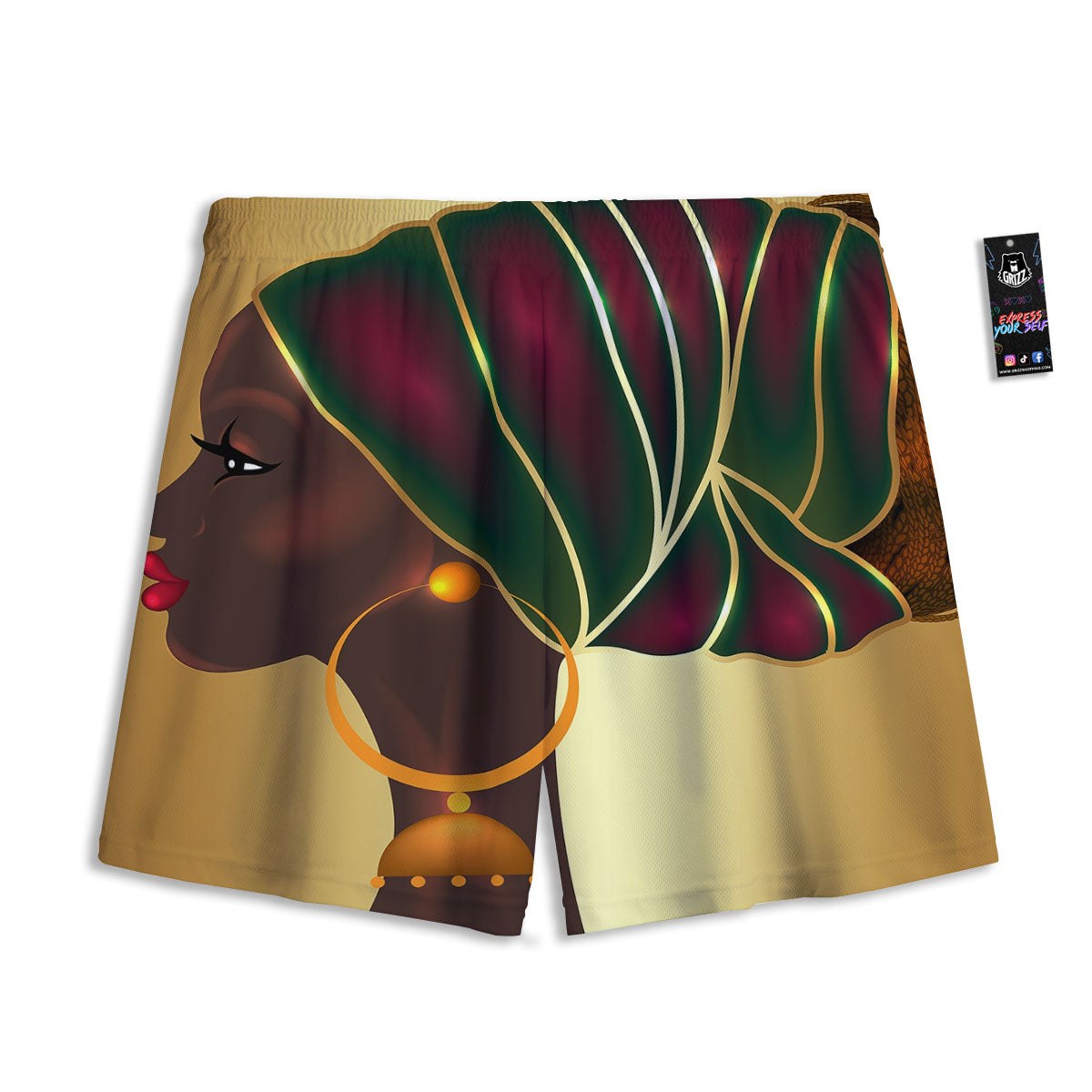 American Flag Grey Grunge Print Mesh Shorts