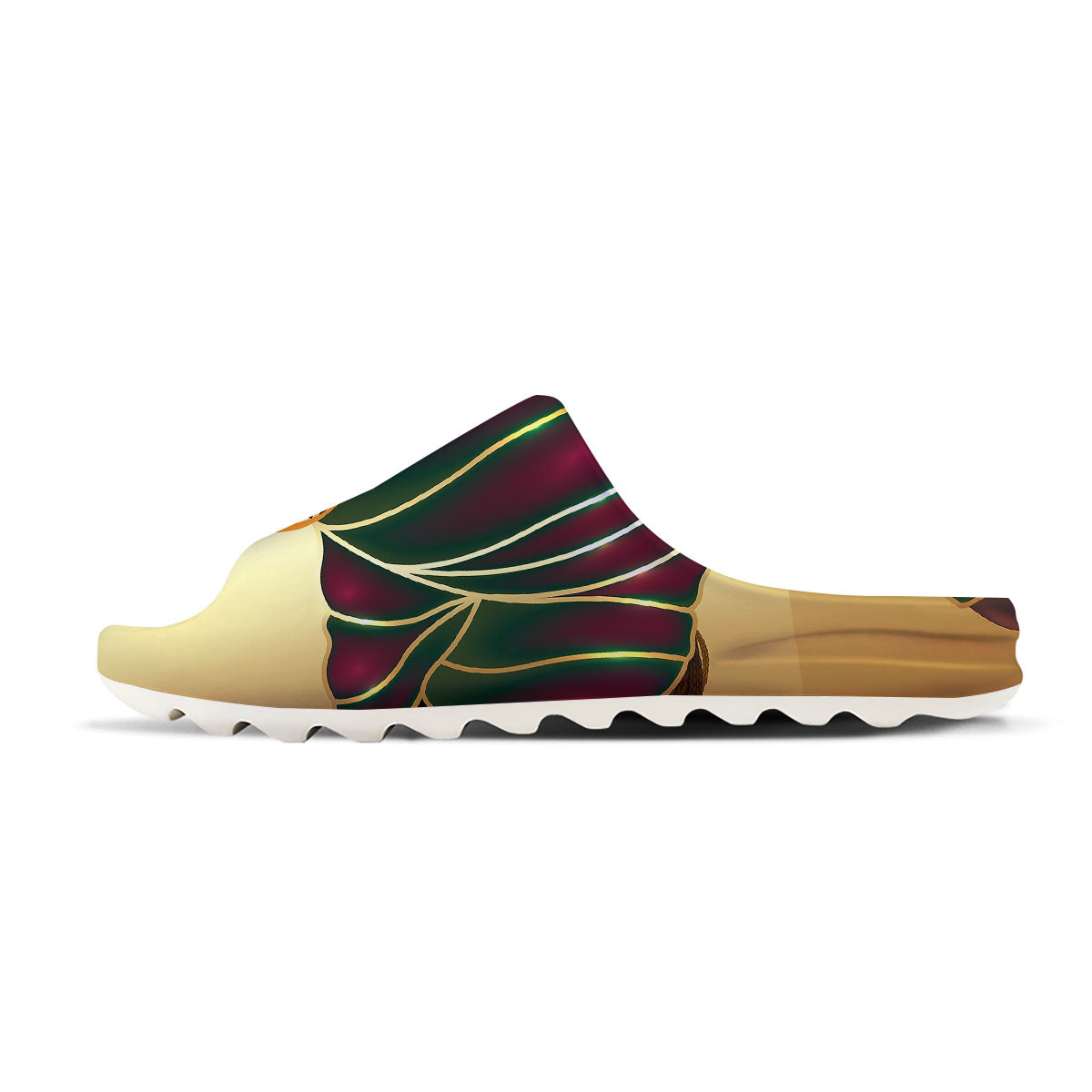 African Afro Gold And Black Print Sandals-grizzshop