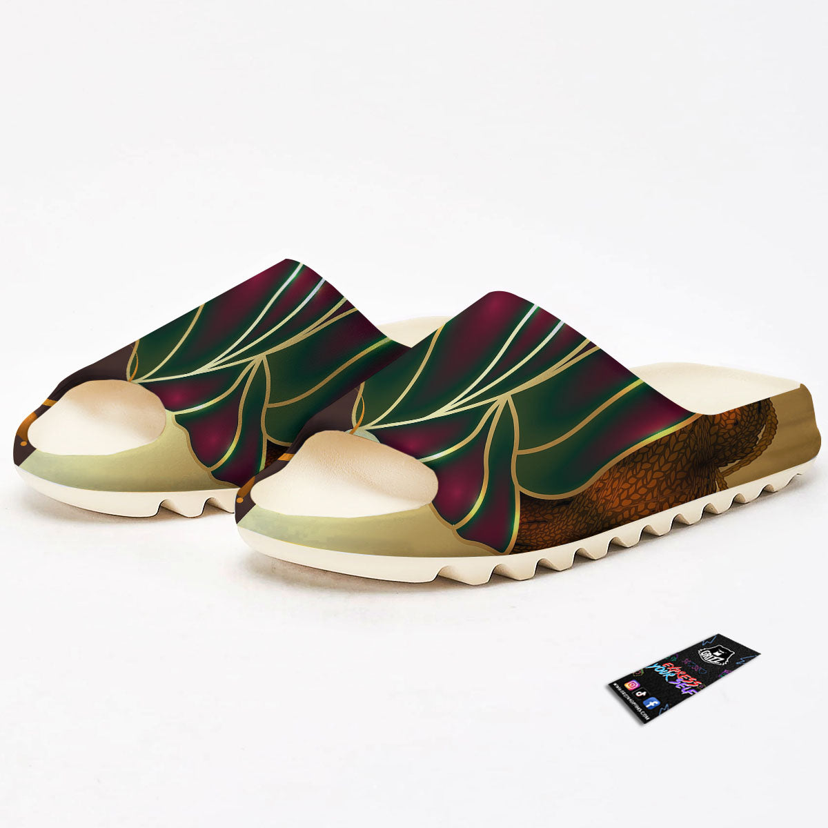 African Afro Gold And Black Print Sandals-grizzshop