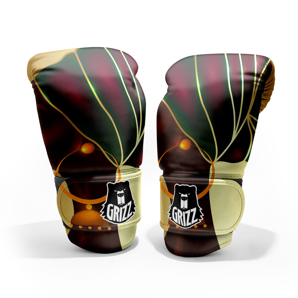 African Afro Gold And Black Print Pro Boxing Glove