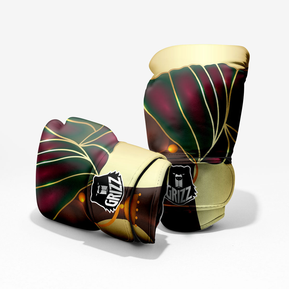 African Afro Gold And Black Print Pro Boxing Glove