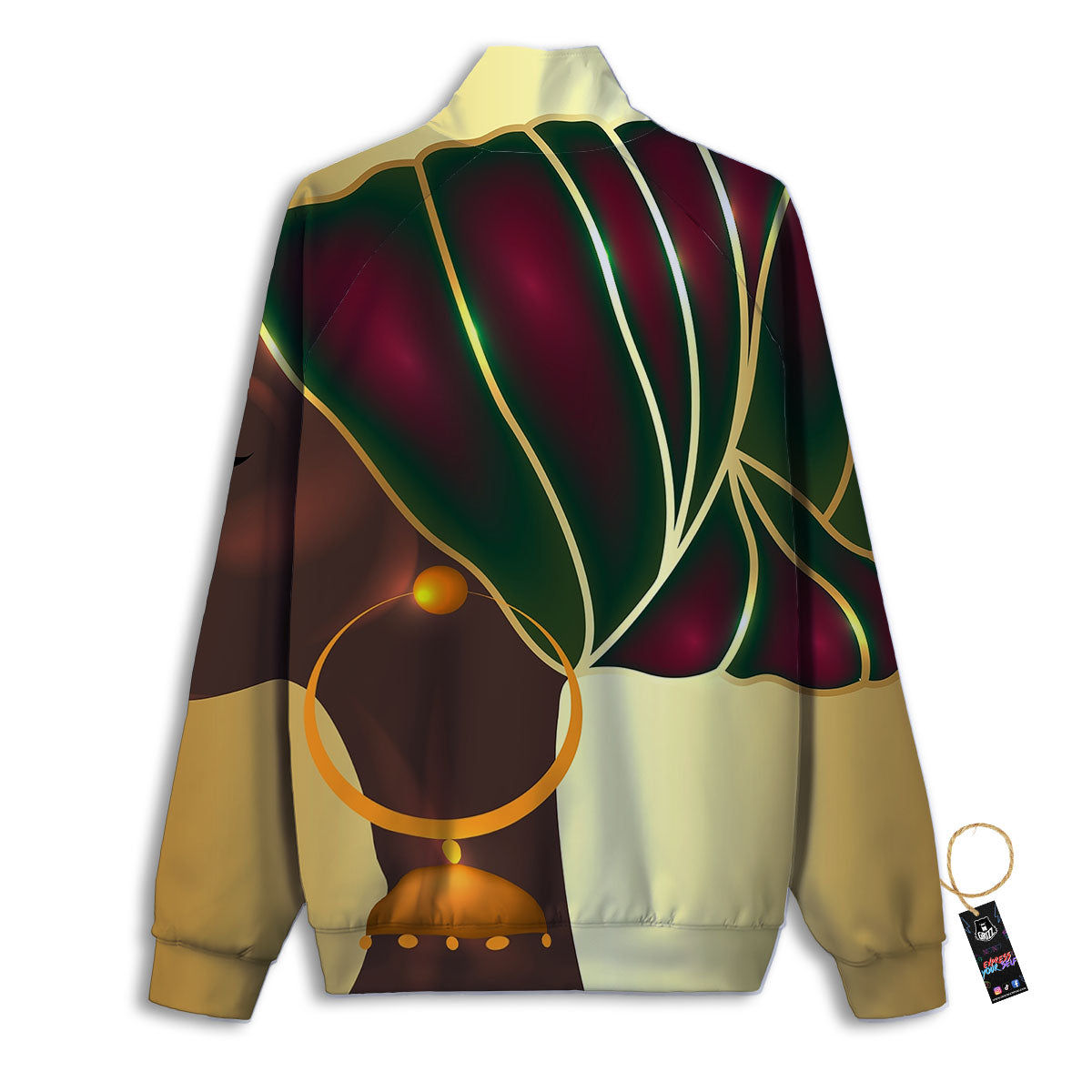 African Afro Gold And Black Print Track Jacket-grizzshop
