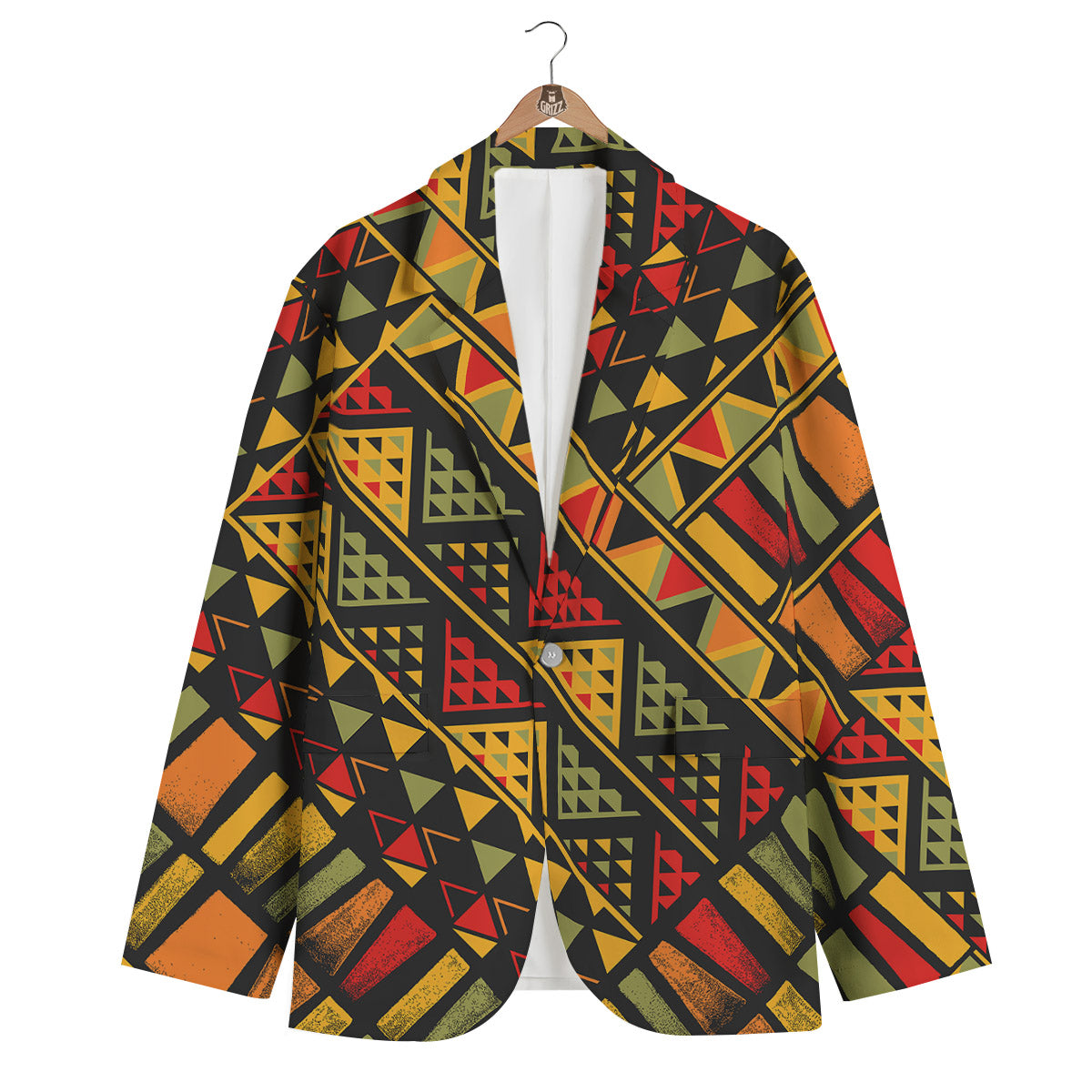 African Dashiki Adinkra Kente Men's Blazer-grizzshop