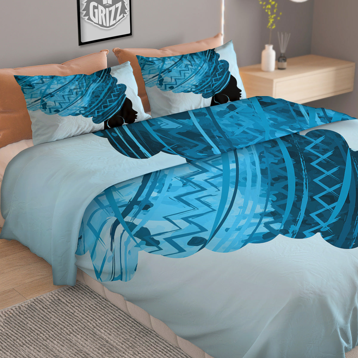 Alien Face Green Print Duvet Cover Bedding Set
