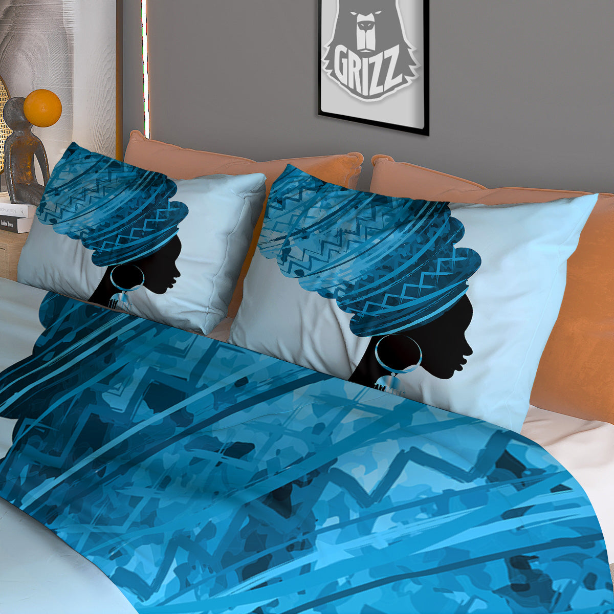 Alien Face Green Print Duvet Cover Bedding Set