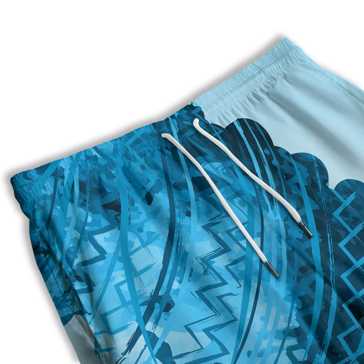 African Dashiki Black And Blue Print Men's Athletic Shorts