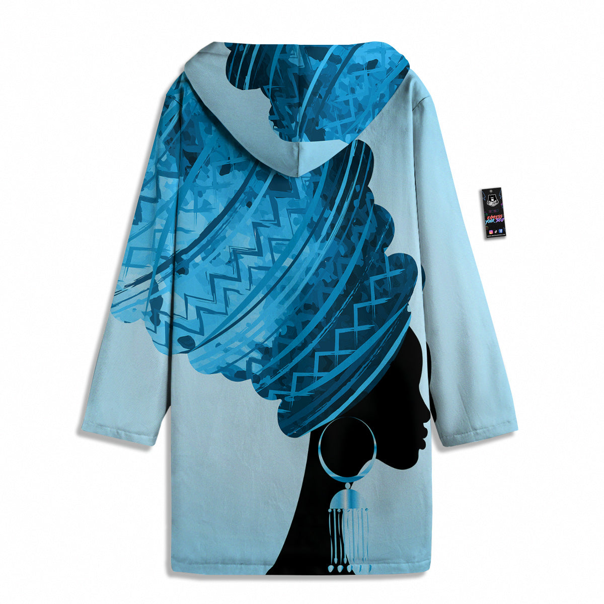 African Dashiki Black And Blue Print Men's Windbreaker Jacket-grizzshop