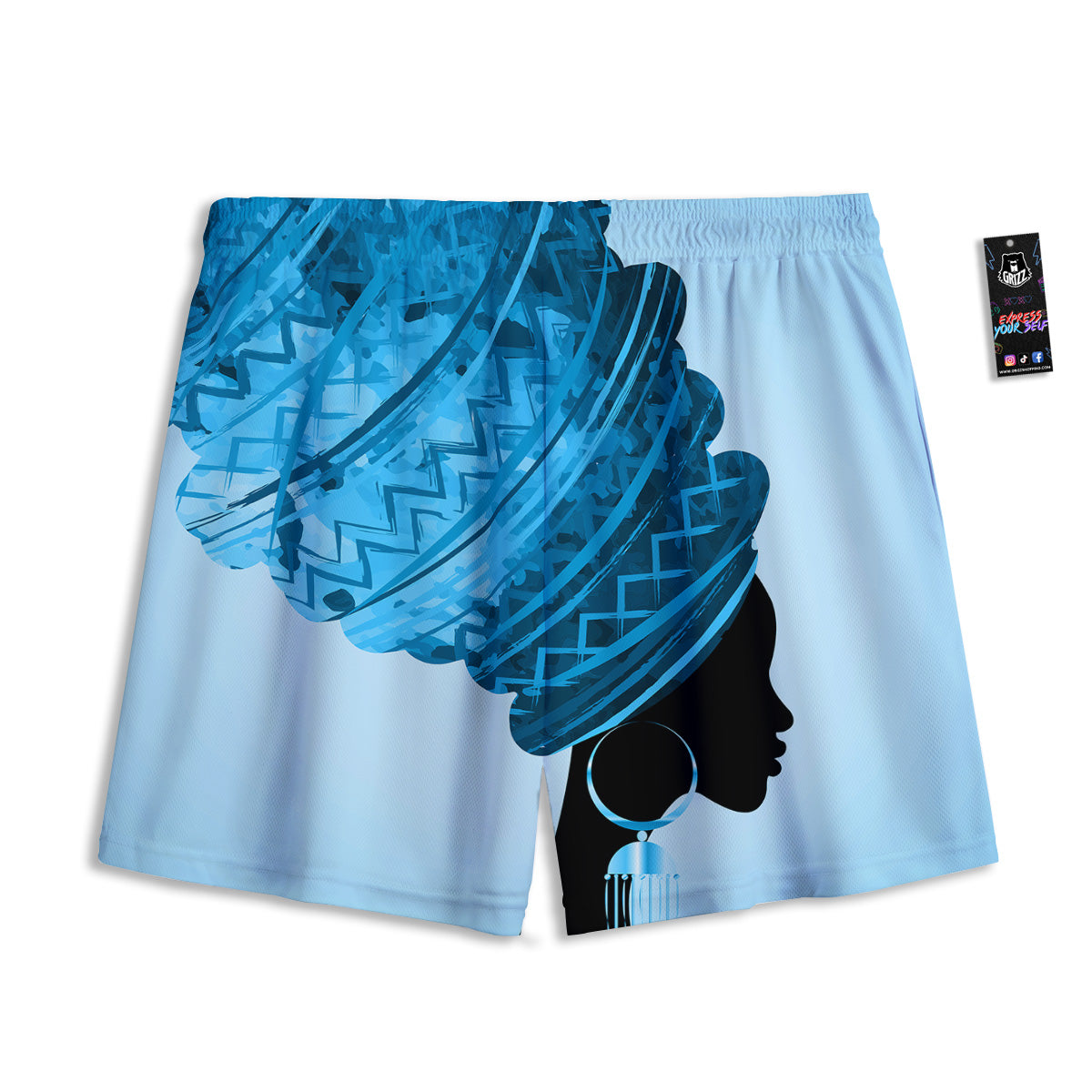 Alien Face Green Print Mesh Shorts