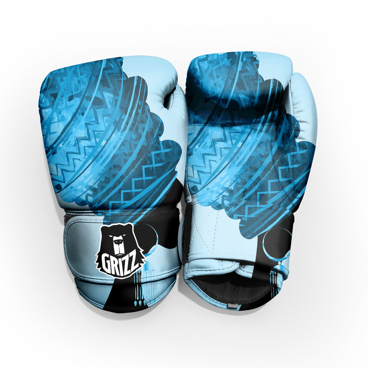 African Dashiki Black And Blue Print Pro Boxing Glove