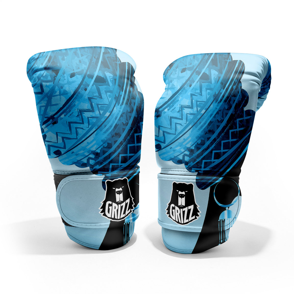 African Dashiki Black And Blue Print Pro Boxing Glove
