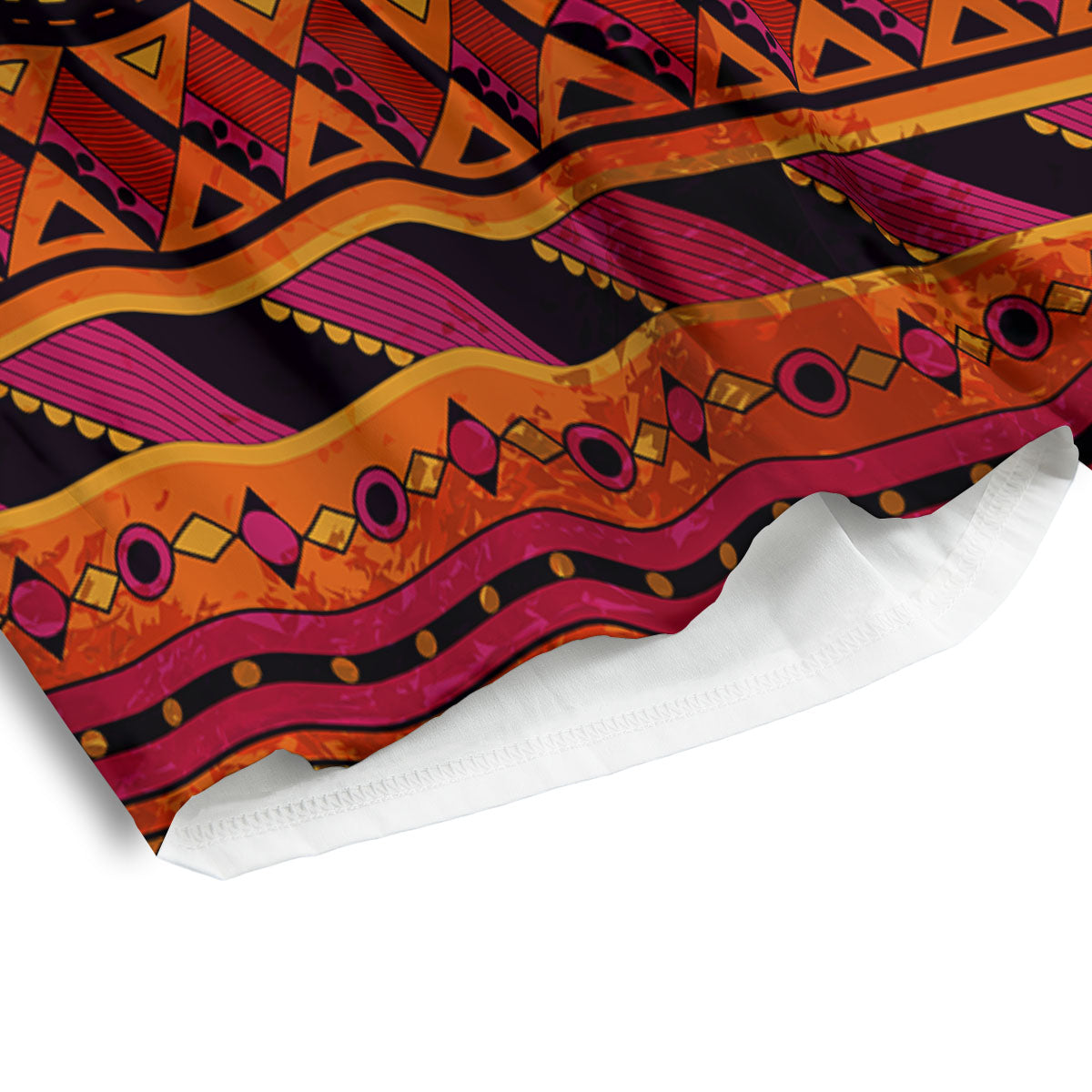 African Dashiki Black And Orange Print Men's Athletic Shorts