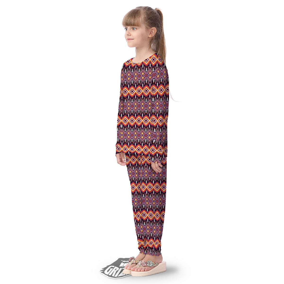 African Dashiki Black And Purple Print Kid's Pajamas-grizzshop