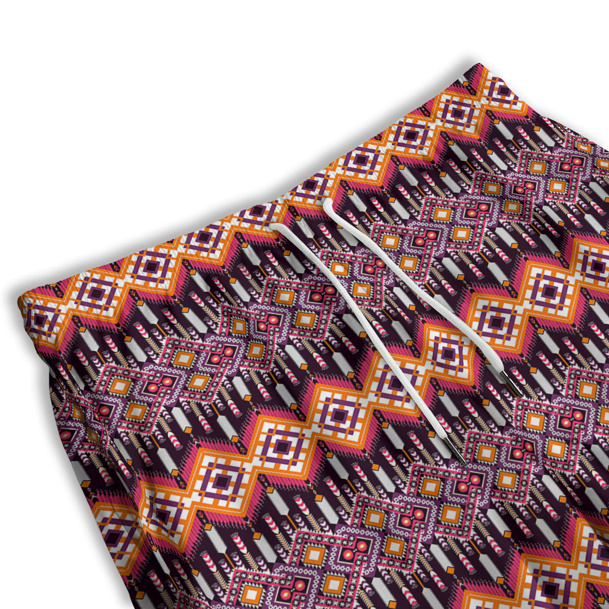 African Dashiki Black And Purple Print Men's Athletic Shorts
