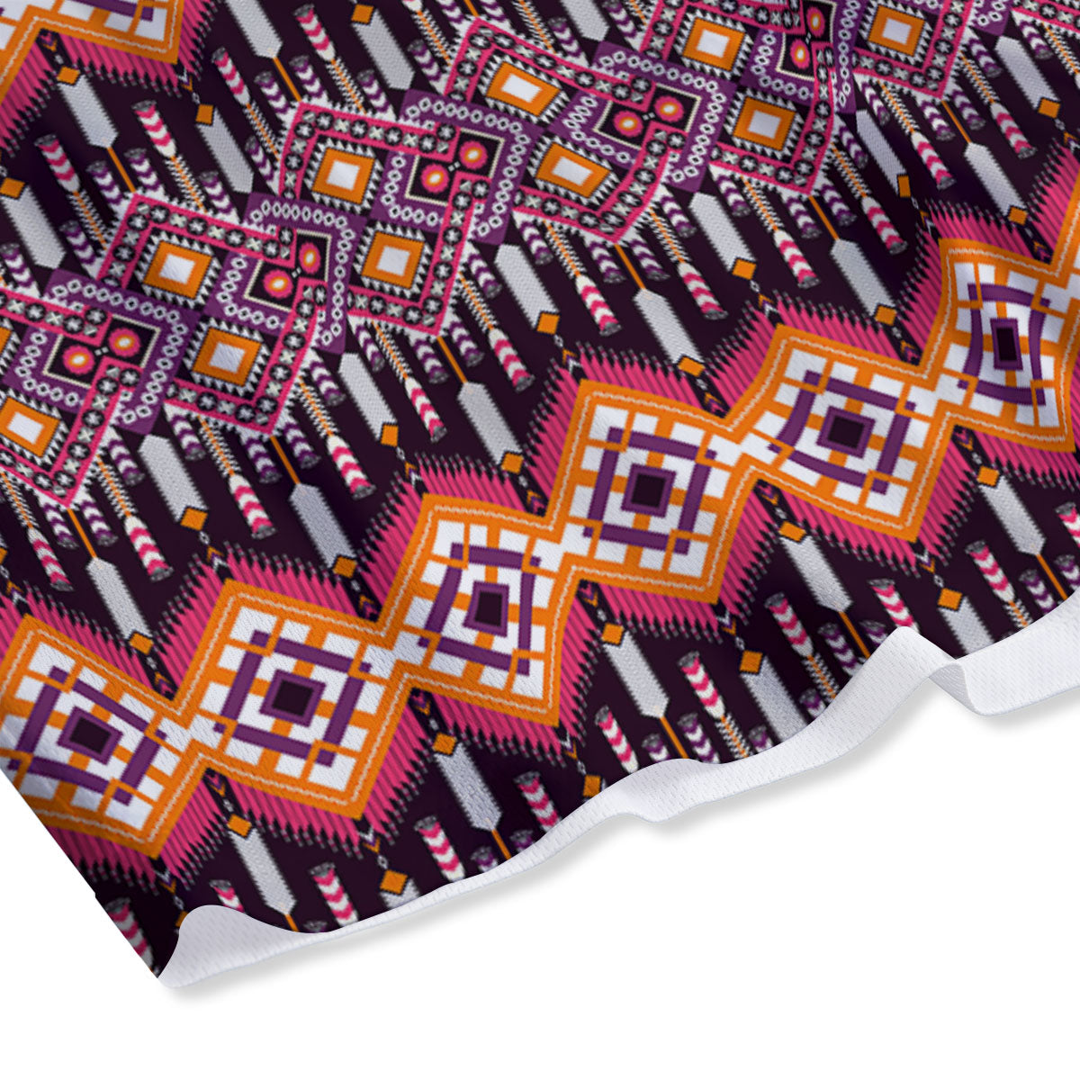 African Dashiki Black And Purple Print Mesh Shorts