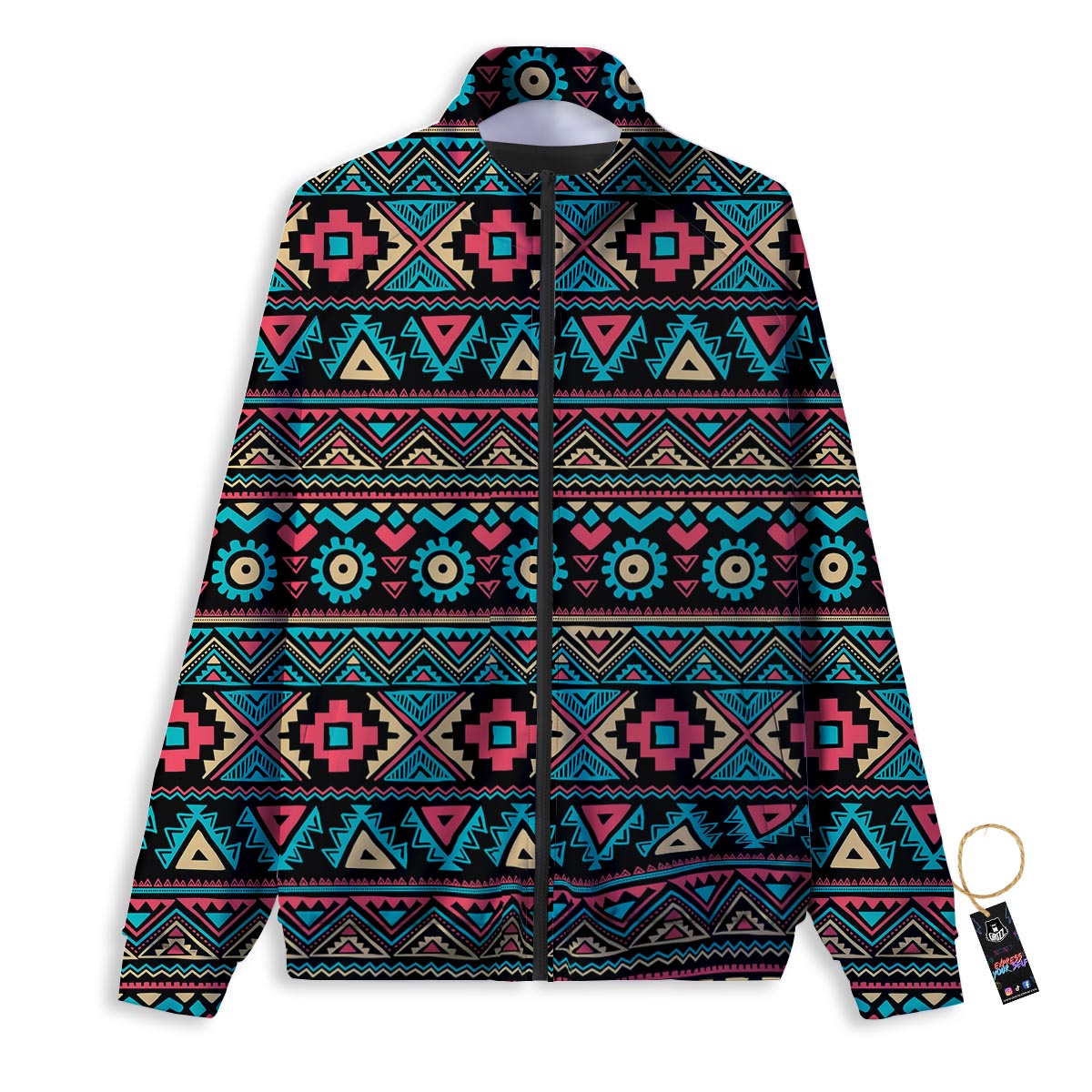 African Dashiki Black And Purple Print Track Jacket-grizzshop