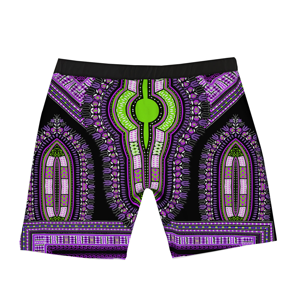 African Dashiki Purple And Black Print Boxer Briefs-grizzshop