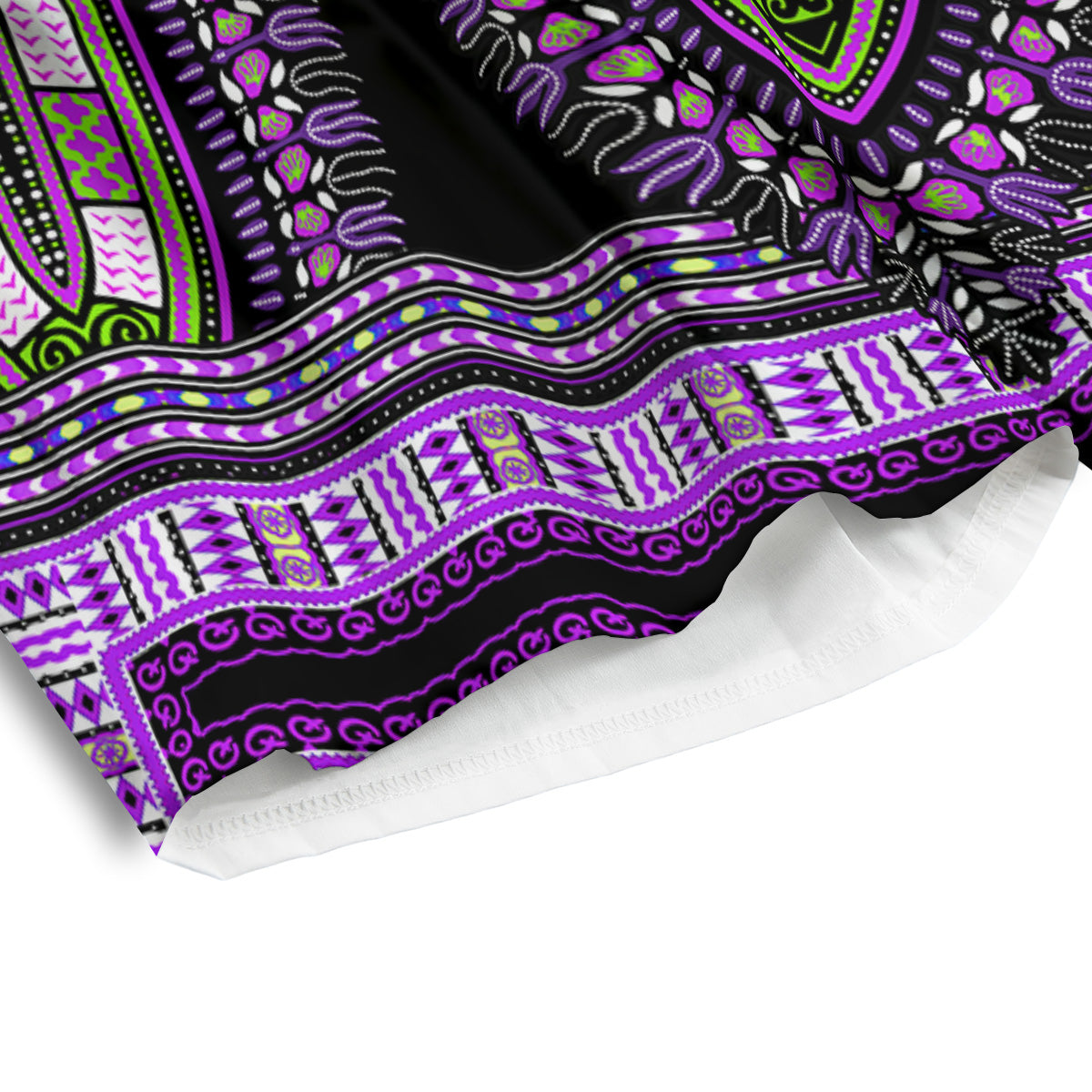 African Dashiki Purple And Black Print Men's Athletic Shorts