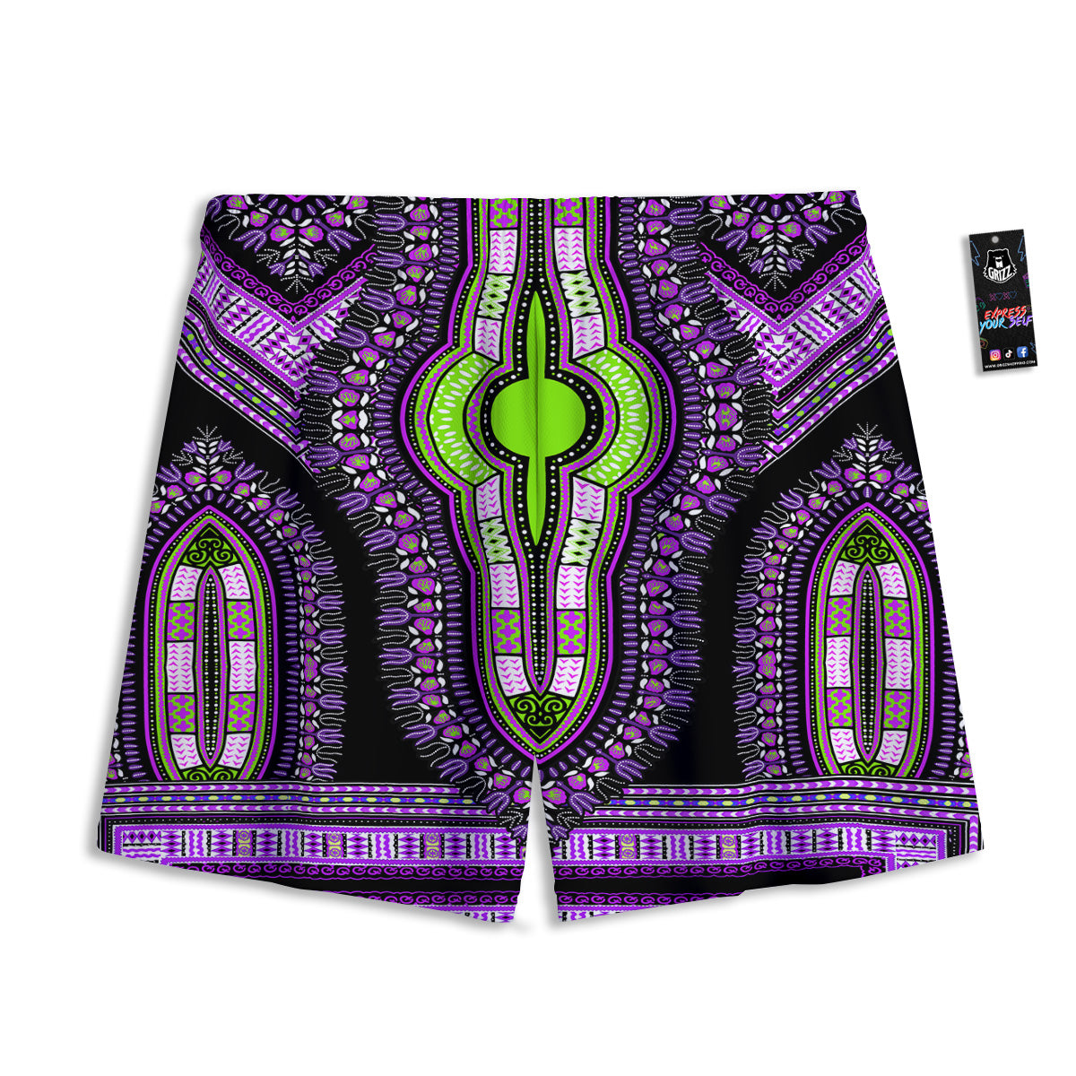 American Flag Grunge Print Mesh Shorts