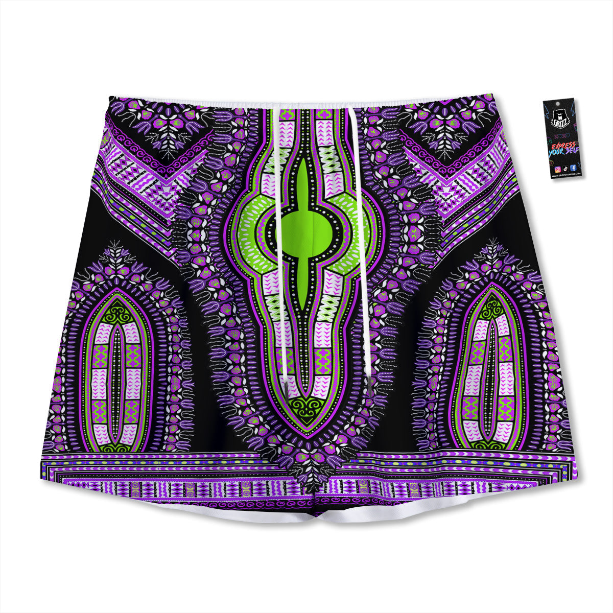 American Flag Grunge Print Mesh Shorts