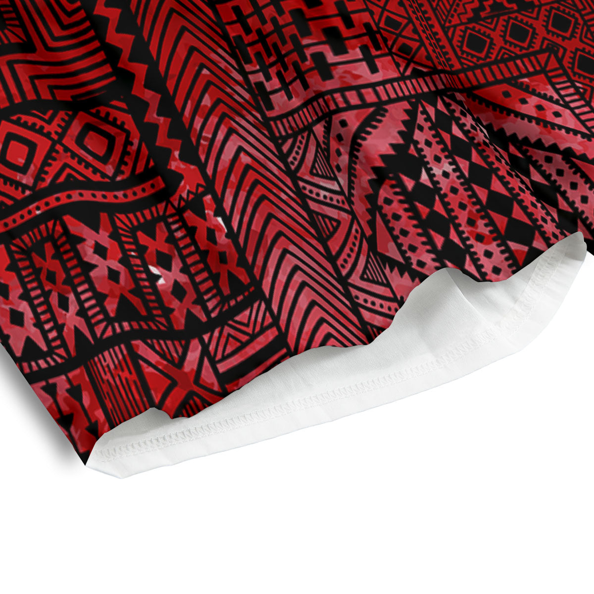 African Ethnic Black And Red Print Men's Athletic Shorts