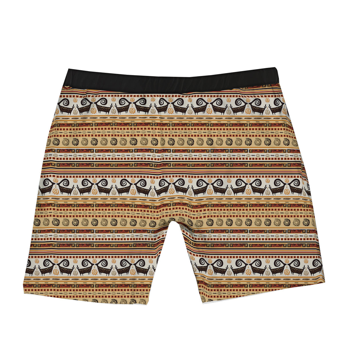 African Ethnic Brown Print Pattern Boxer Briefs-grizzshop