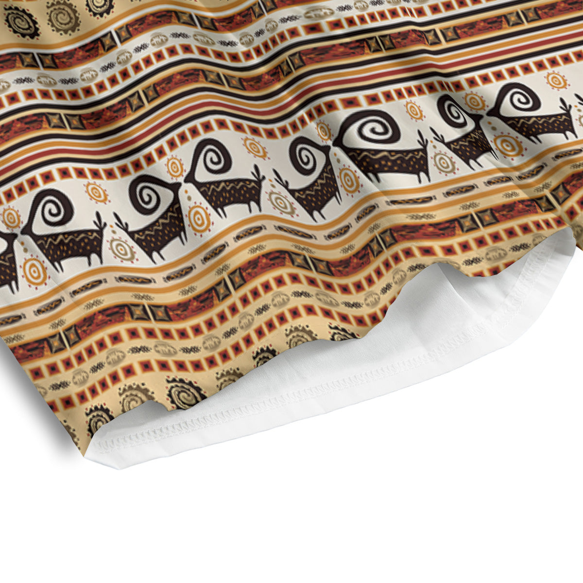 African Ethnic Brown Print Pattern Men's Athletic Shorts