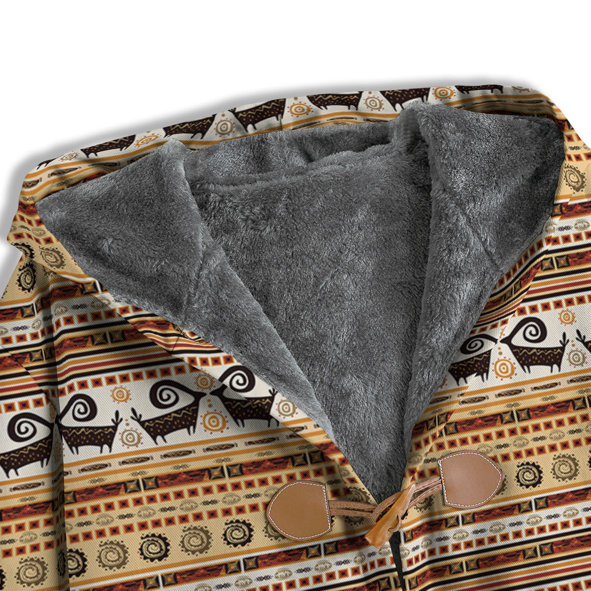 African Ethnic Brown Print Pattern Men's Windbreaker Jacket-grizzshop