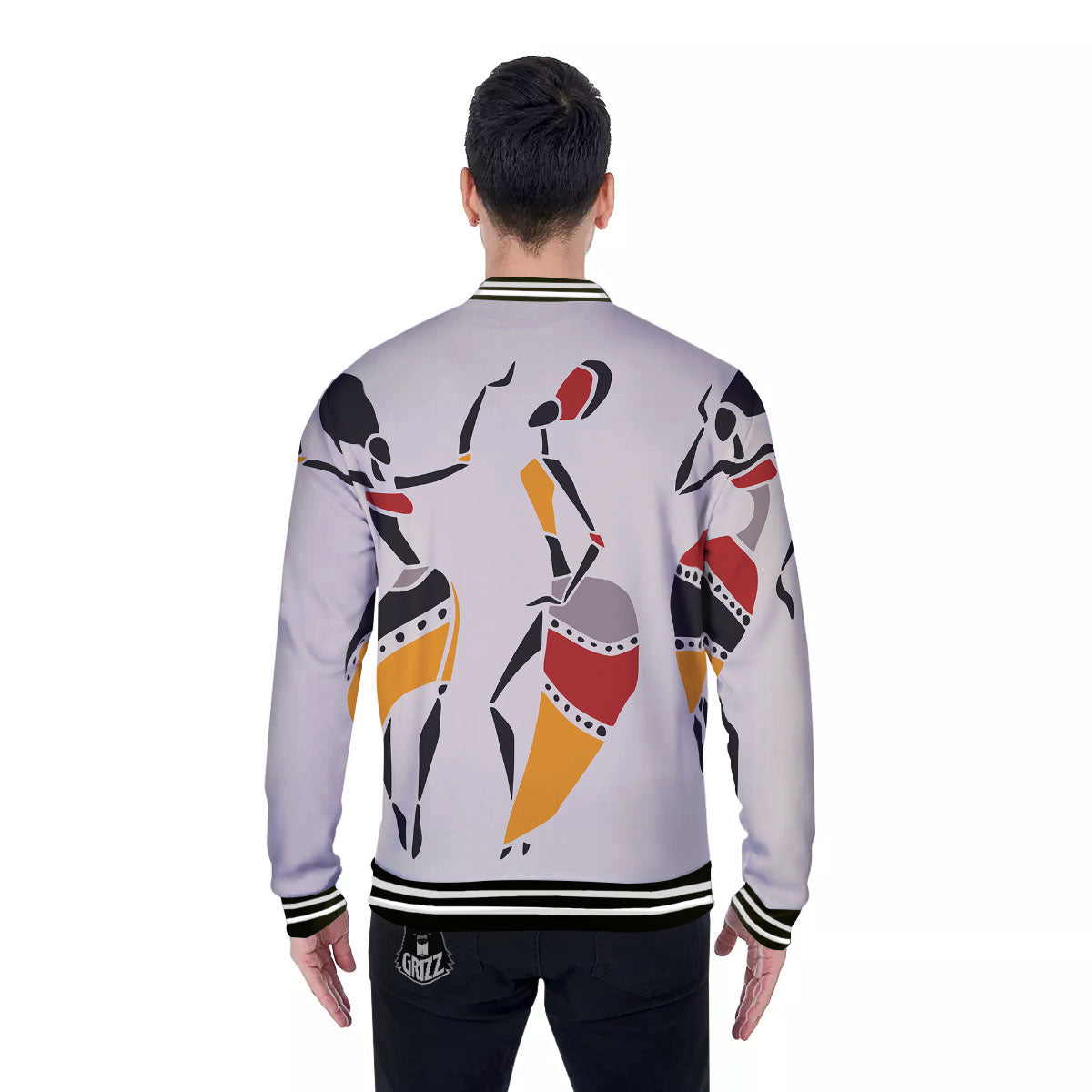 African Ethnic Girl Print Baseball Jacket-grizzshop