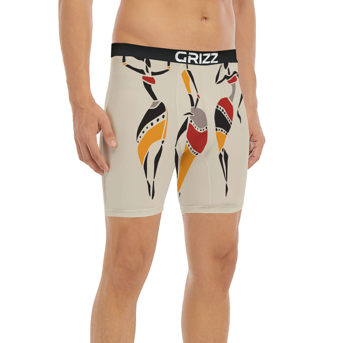 African Ethnic Girl Print Boxer Briefs-grizzshop