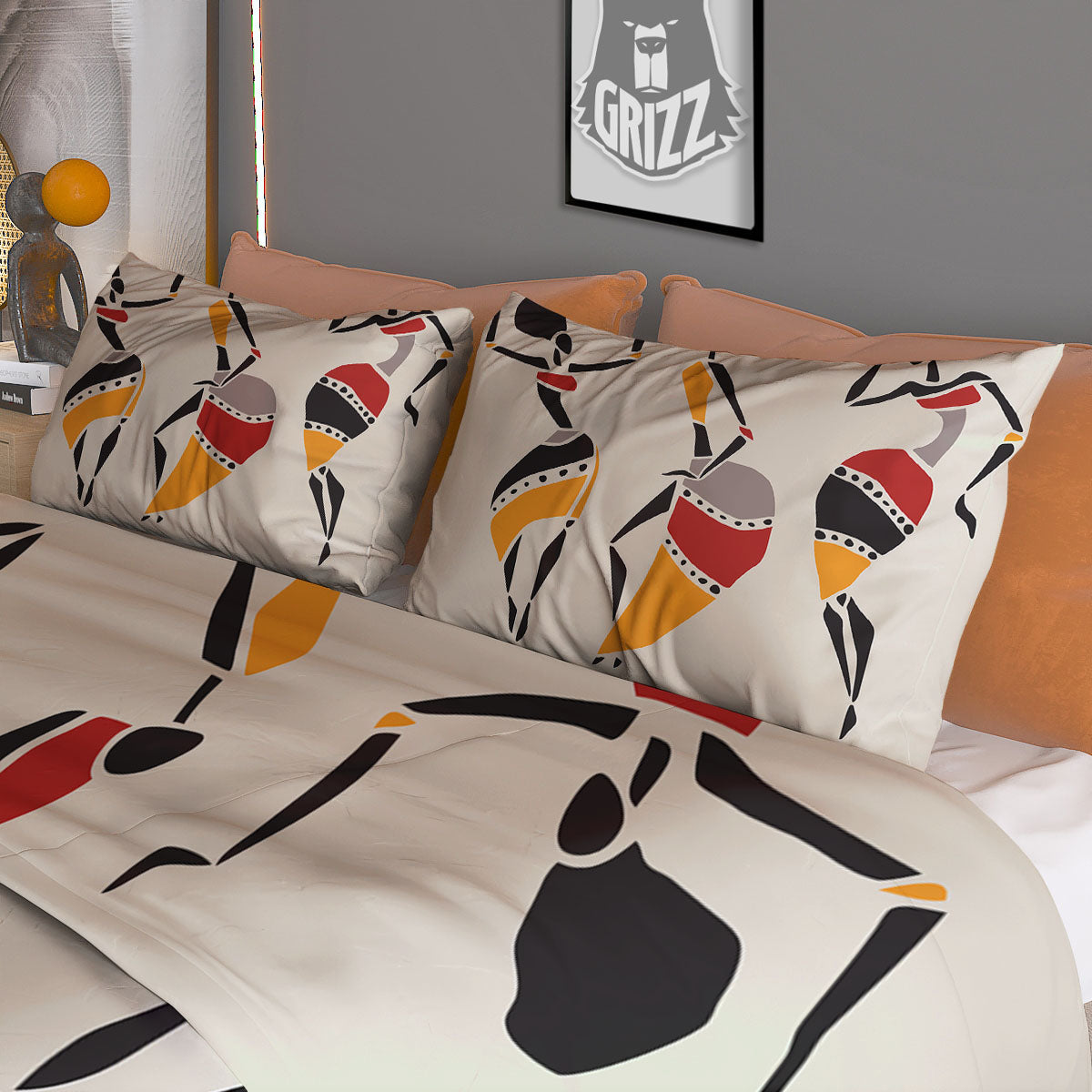 African Ethnic Girl Print Duvet Cover Bedding Set