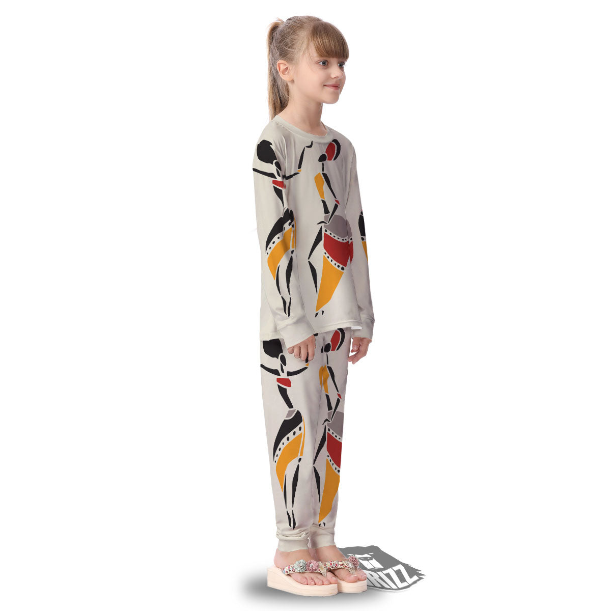 African Ethnic Girl Print Kid's Pajamas-grizzshop