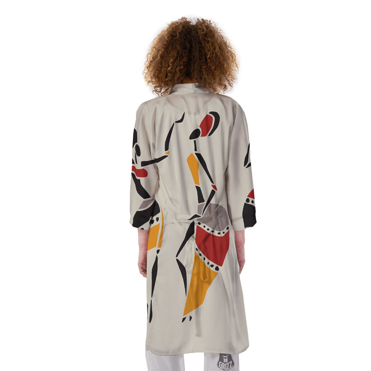 African Ethnic Girl Print Kimono-grizzshop