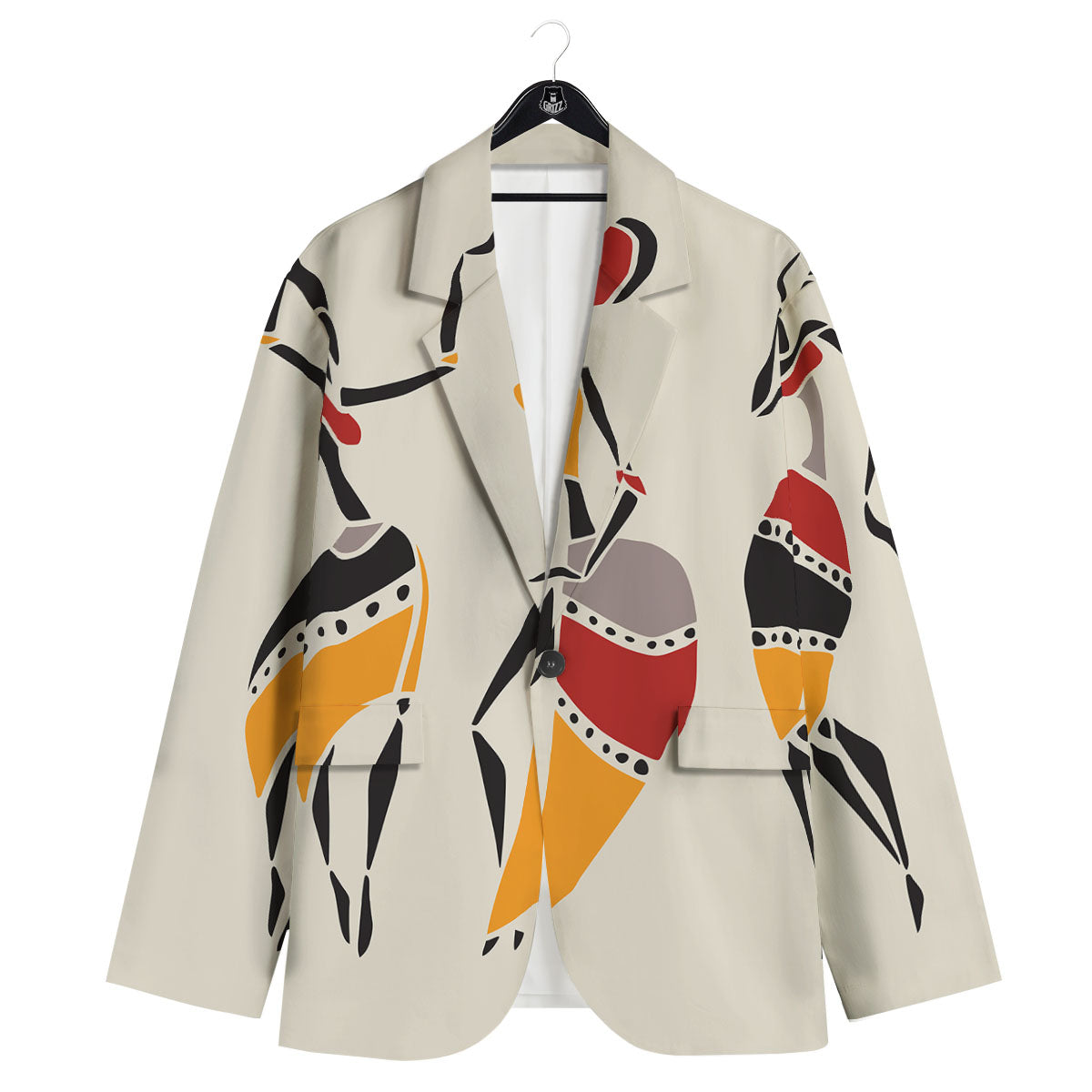 African Ethnic Girl Print Men's Sport Coat-grizzshop