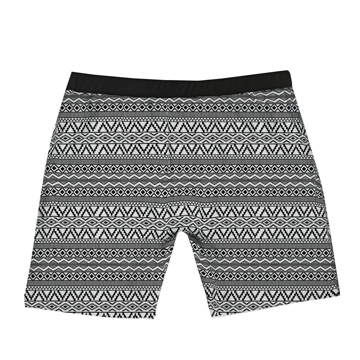 African Ethnic White And Black Print Boxer Briefs-grizzshop