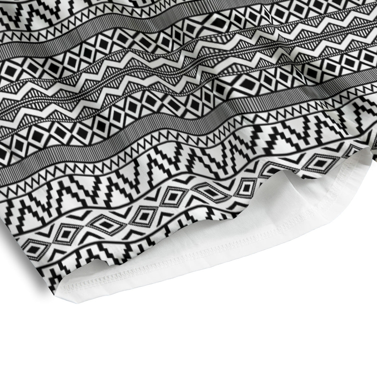 African Ethnic White And Black Print Men's Athletic Shorts