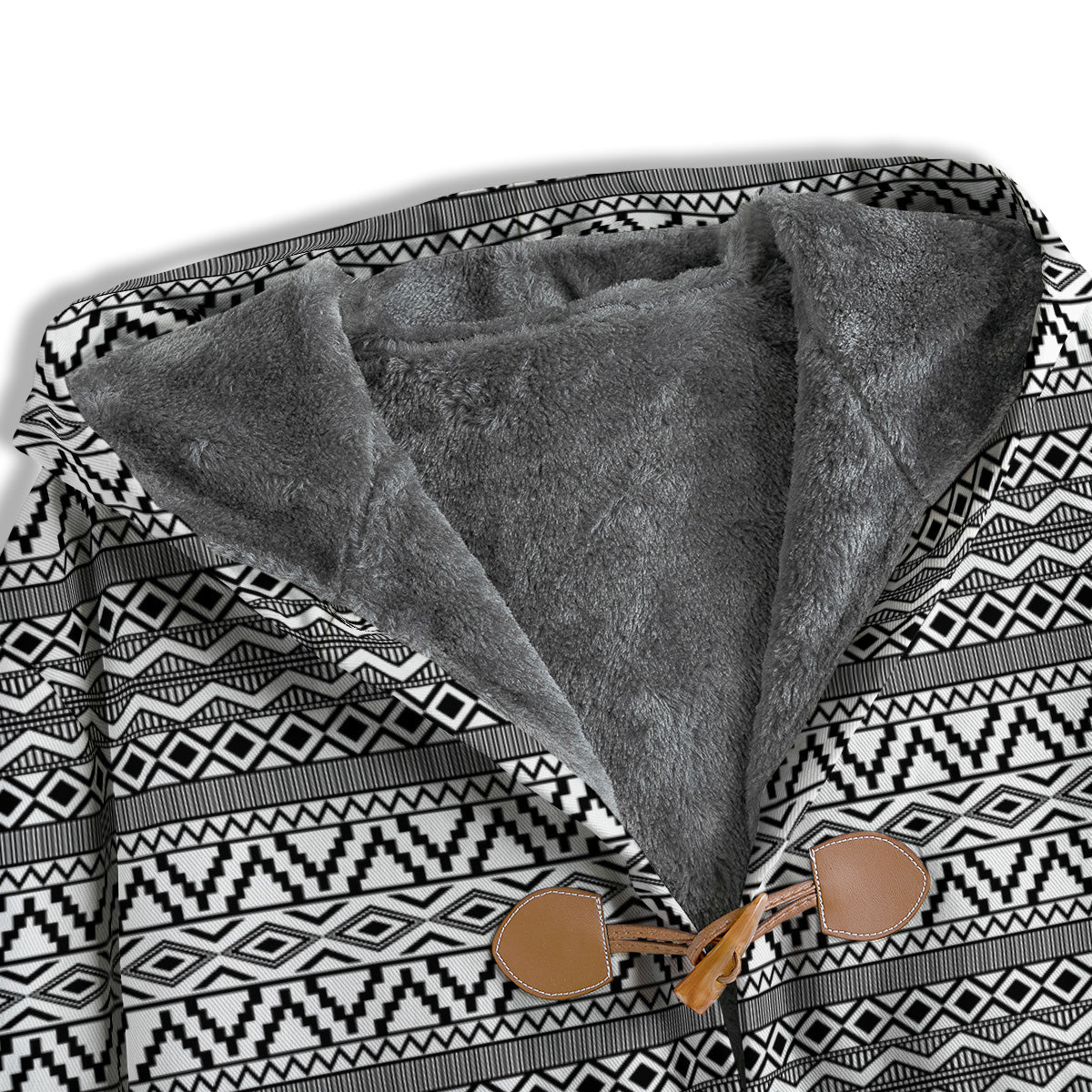 African Ethnic White And Black Print Men's Windbreaker Jacket-grizzshop