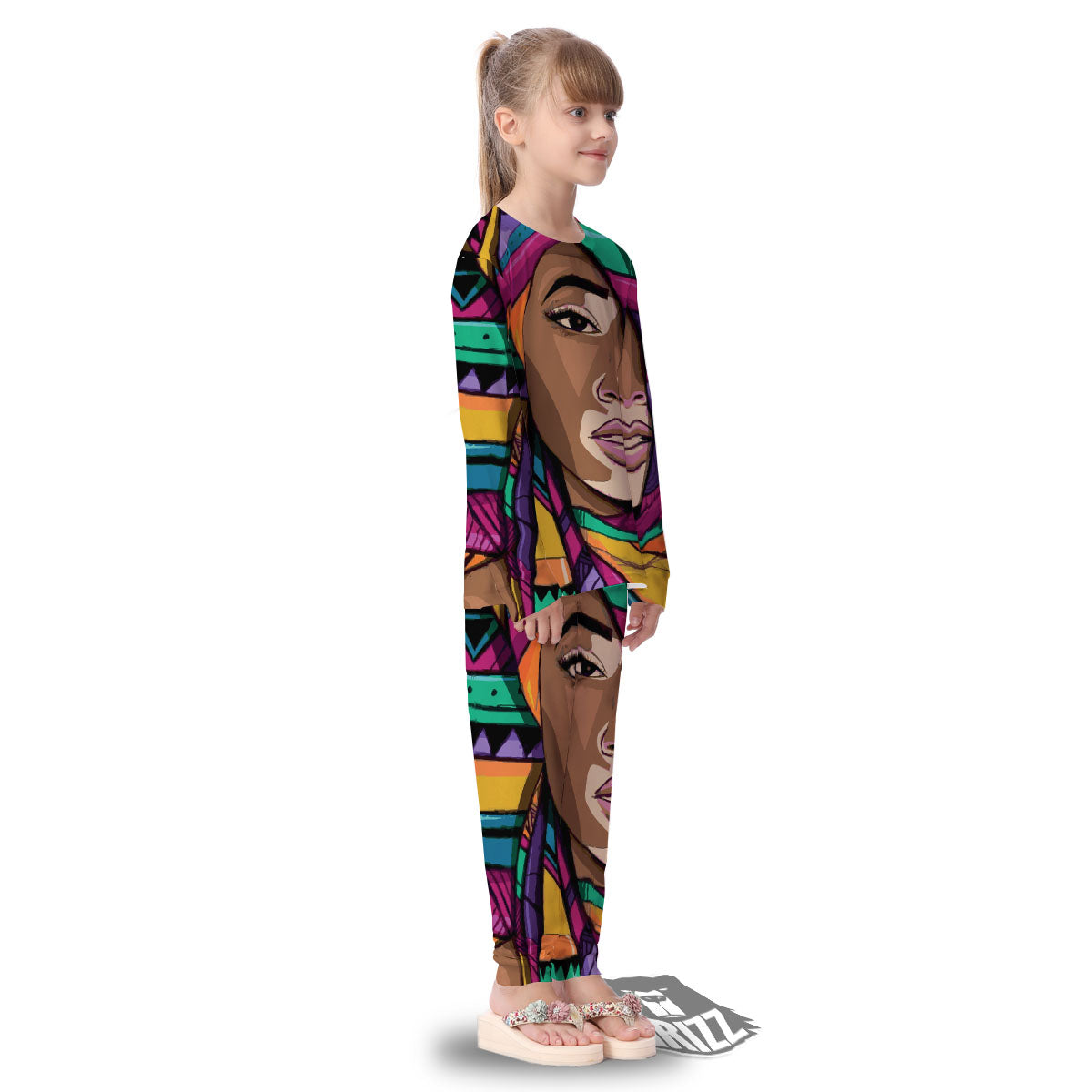 African Girl Art Print Kid's Pajamas-grizzshop