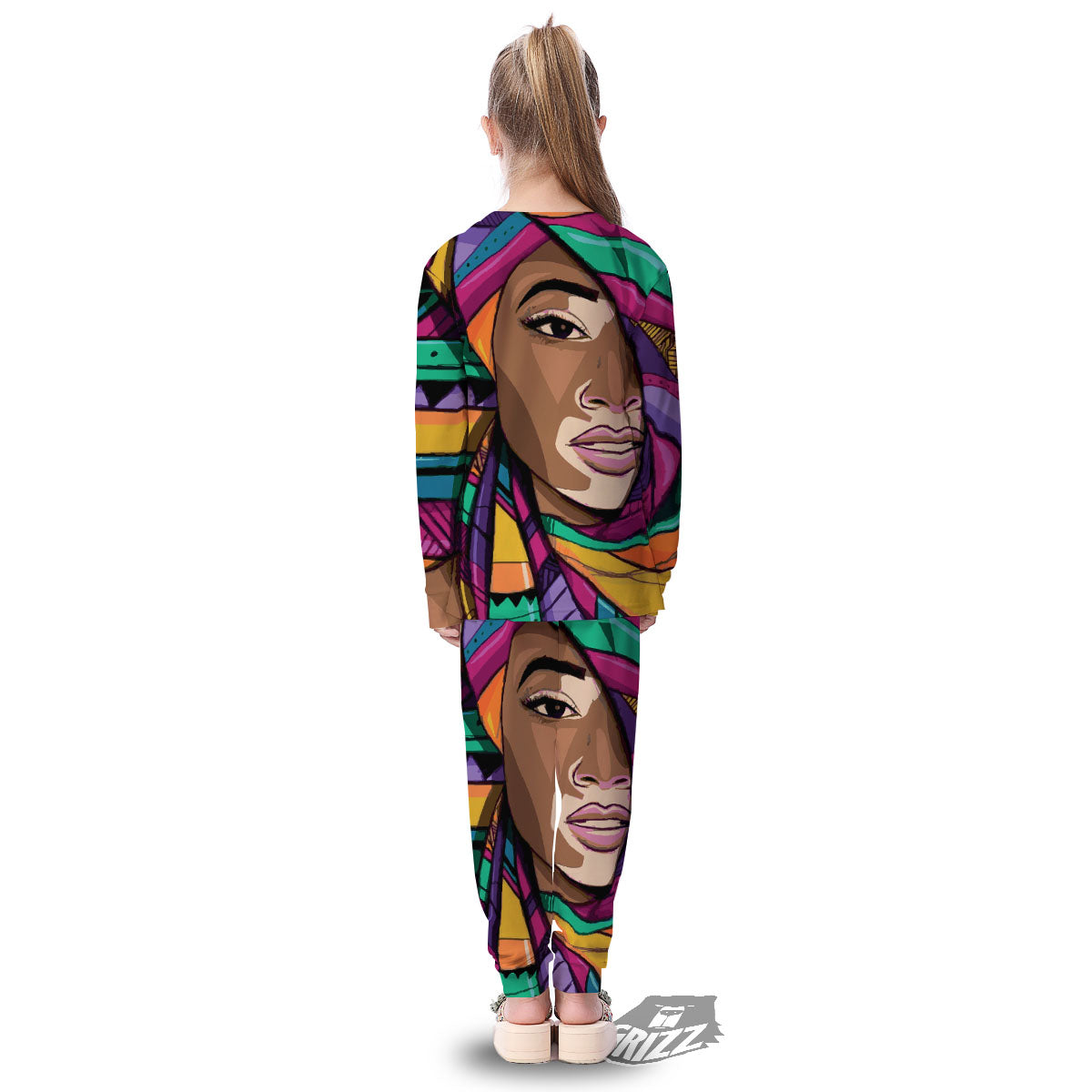 African Girl Art Print Kid's Pajamas-grizzshop
