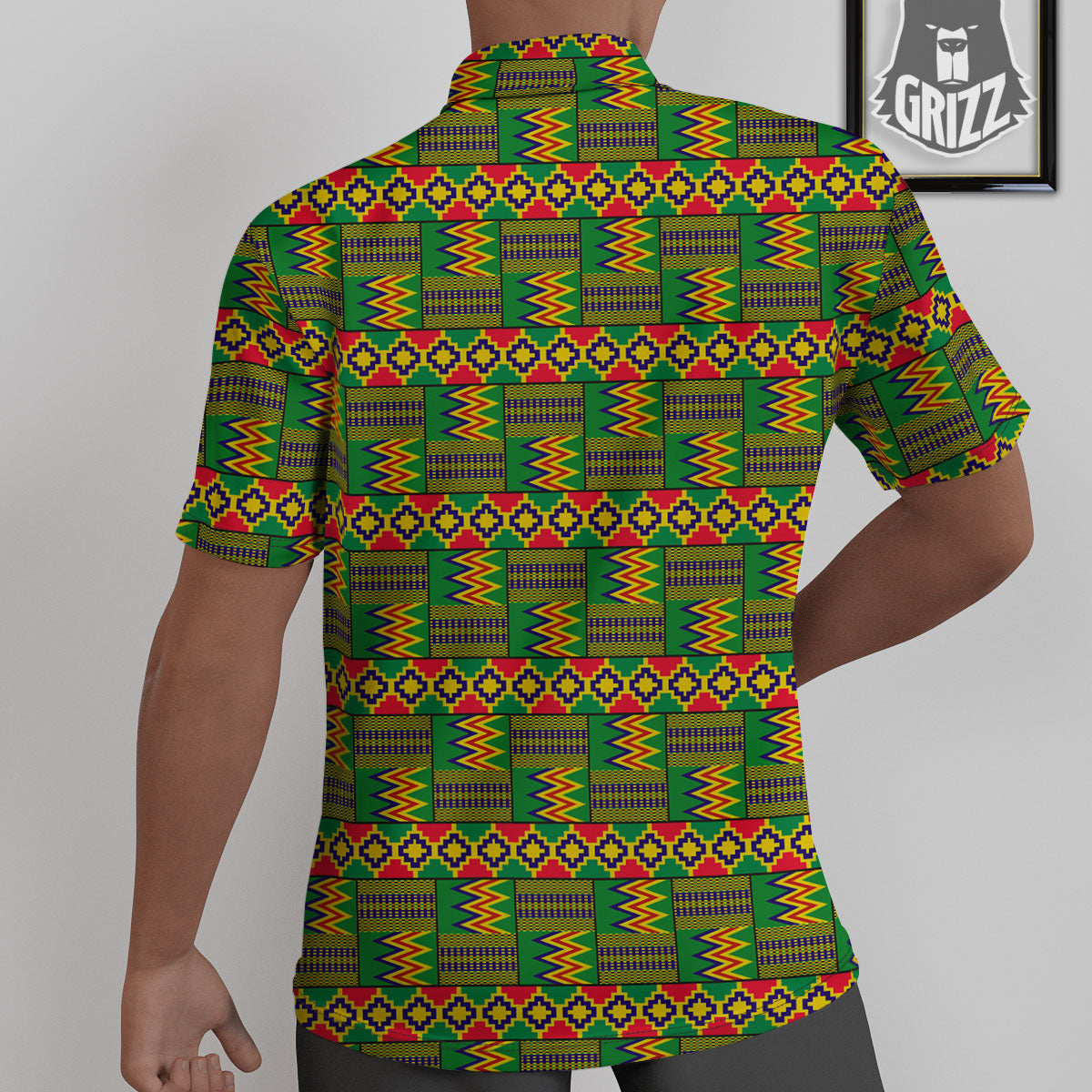 African Kente Print Pattern Untucked Shirts-grizzshop