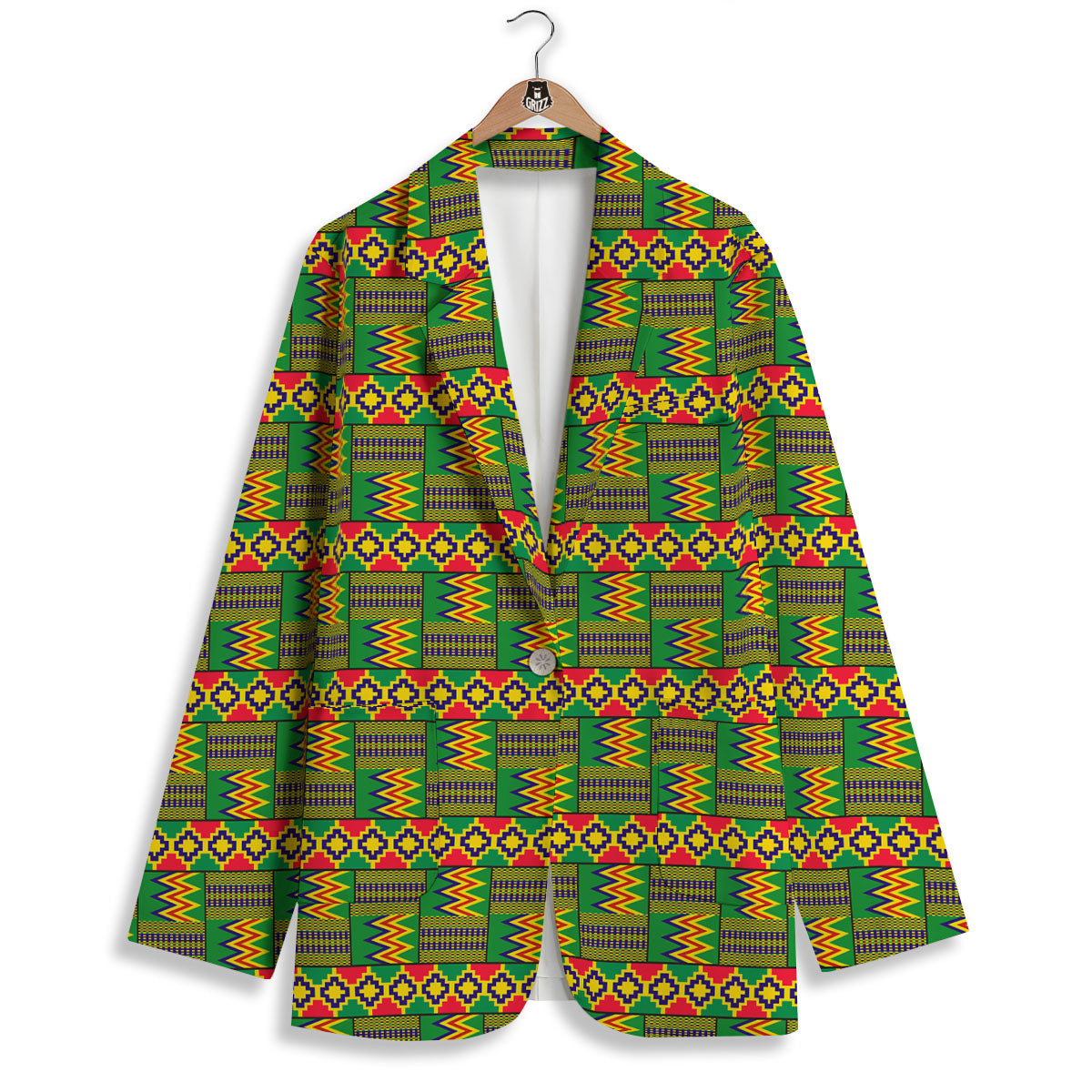 African Kente Print Pattern Women's Blazer-grizzshop