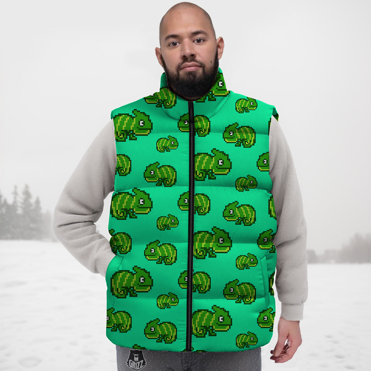 African Kente Yellow Print Pattern Down Vest