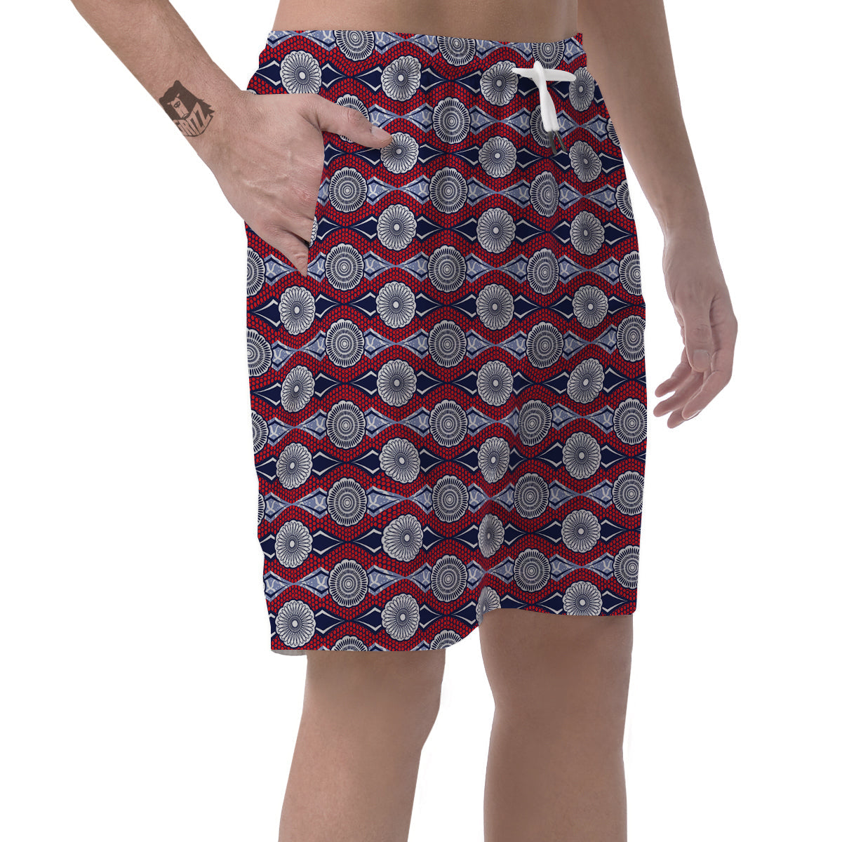 African Kitenge Print Men's Shorts-grizzshop