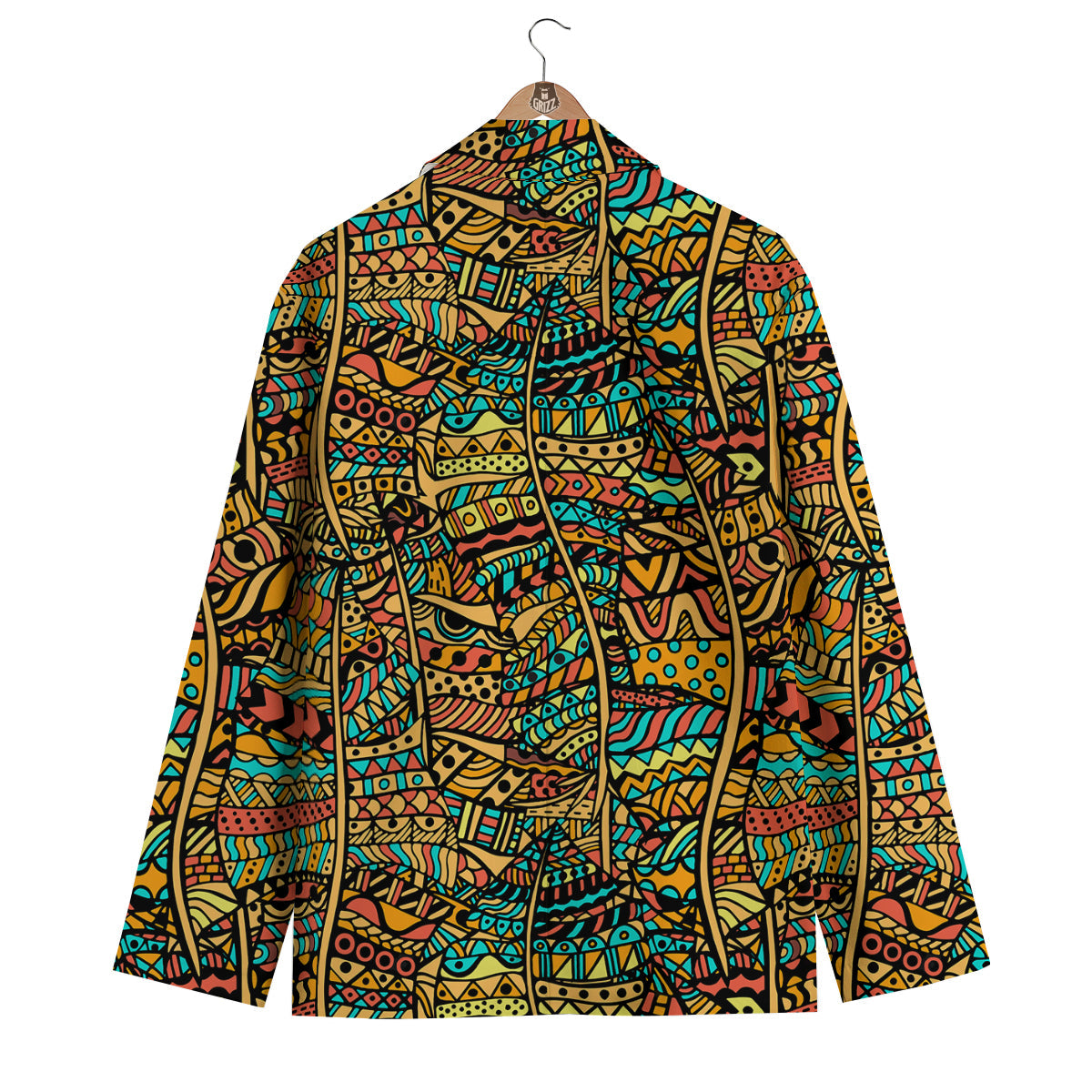 African Pattern Print Men's Blazer-grizzshop